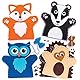 Baker Ross AR637 Waldtiere Handpuppen Nähsets für Kinder - 4er Pack, Puppen Bastelset zum Nähen für Kinder, Sortiert