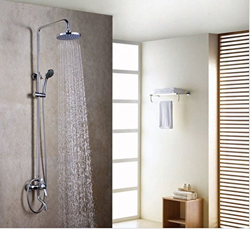 Ensemble de douche avec tête de 20,3 cm Gowe et bec pivotant chromé pour mitigeur de douche