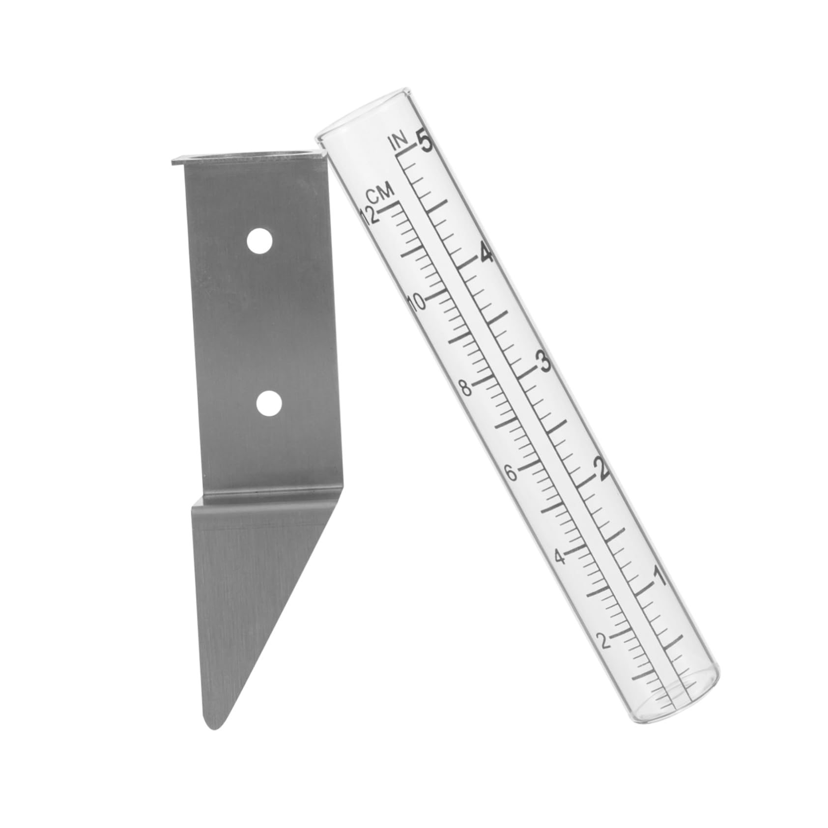 FUNOMOCYA Large Rain Gauge with Stainless Steel Rack Outdoor Rain Gauge Bracket for Yard Easy to Read Numbers Perfect for Garden