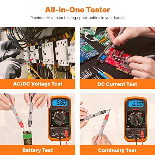 Miniatura 4 de Ultrics Multímetro Digital, Tester Eléctrico Ac Dc, Corriente Y Resistencia