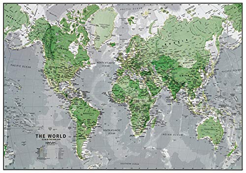 twinkgold Weltkarte Kinder Luminous Weltkarte Wandaufkleber 60X86 cm...