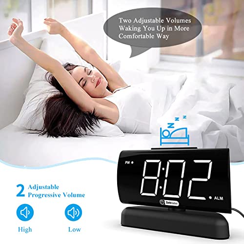 Alarm Clock Big Digits Wiht Swivel Base,2 Levels Alarm Sound,2-Level Brightness Digital Clock For Bedrooms,Easy To Read, Bedside Alarm Clock,12H Format, 9 Min Snooze,Outlet Powered, Battery Backup #TOP4
