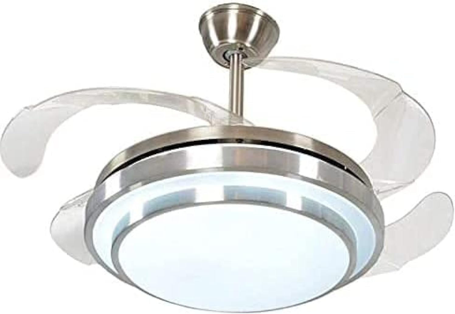 MODI 42 Inch Modern Ceiling Fan with Light and Remote Control - Silver, 3 Speed, LED Light, White, Indoor, Living Room, Bedroom