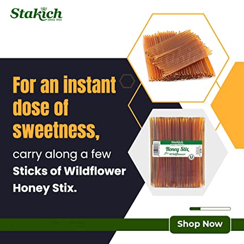 Stakich Wildflower Honey Stix (100 Stix) - Thumbnail 5