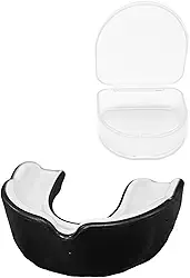 Protetor Bucal Duplo JustGoFit, Preto e Branco, para Esportes de Contato
