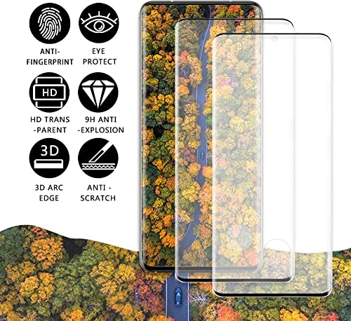 [2+2Pack] Galaxy S20 Plus Screen Protector With Camera Lens Protector,Hd Tempered Glass [3D Curved][Bubble-Free] For Samsung Galaxy S20 Plus /S20+ 5G (6.7 Inch)-Support Fingerprint Unlock #TOP1