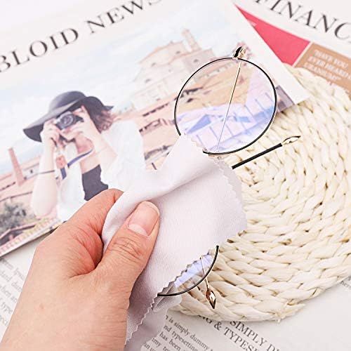 kuou 2 Pack Hard Shell Eyeglasses Case, Linen Fabric Protective Glasses Case with Drawstring Pouch Cleaning Cloth for Glasses Storage
