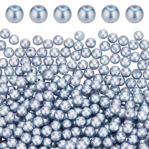 PH PandaHall Elite 4Mm About 1000Pcs Tiny Satin Luster Glass Pearl Round Beads Assortment Lot For Jewelry Making Round Box Kit Cornflower Blue 4~4.5mm Cornflower Blue-1000 Pcs