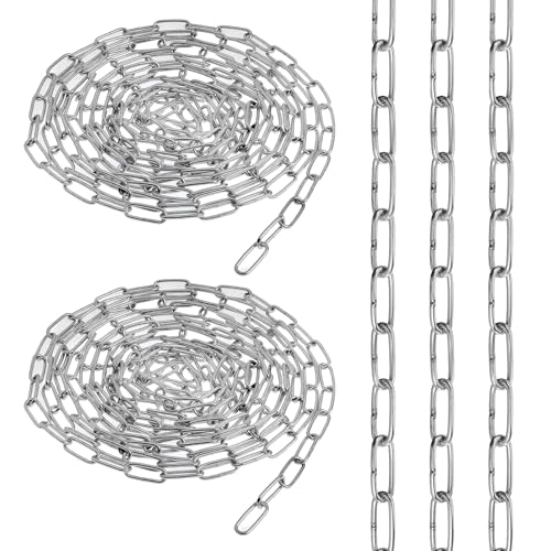 2 Pièces 10M x 1.5 mm Chaîne en Acier Inoxydable, Chaine Acier Inoxydable Bricolage 304, Chainette à Maillons en Acier, Chainette Metal pour Plantes...