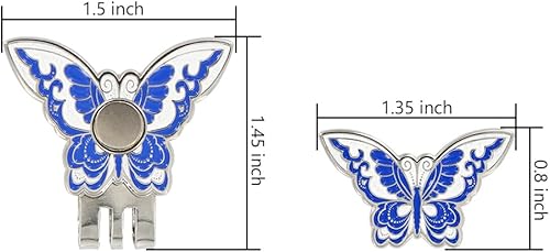 Miniatura 5 de PINMEI Mariposa Golf Bal L Marcador con clip para sombrero de golf para damas golfistas clip magnético para sombrero para mujeres golfistas