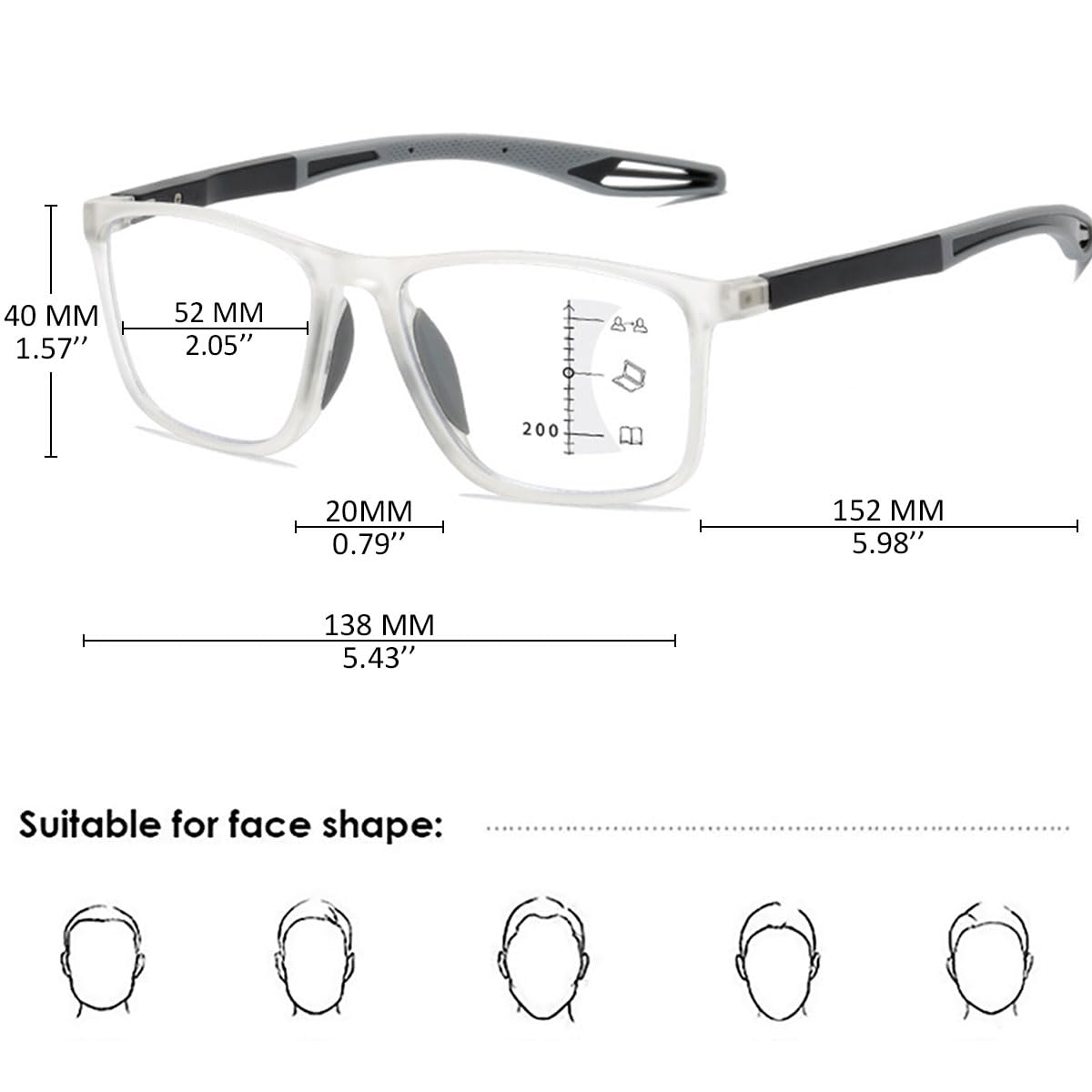 KOOSUFA Gafas de lectura progresivas multifocus antiluz azul gafas de lectura para hombre y mujer ultraligeras TR90 marco bisagra resorte gafas de ordenador visión deslizante ayuda de lectura 1.0 1.5