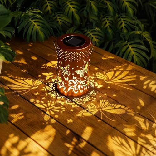 Image of BSGlobal Butterfly Solar Lanterns Outdoor Waterproof Hanging Lights