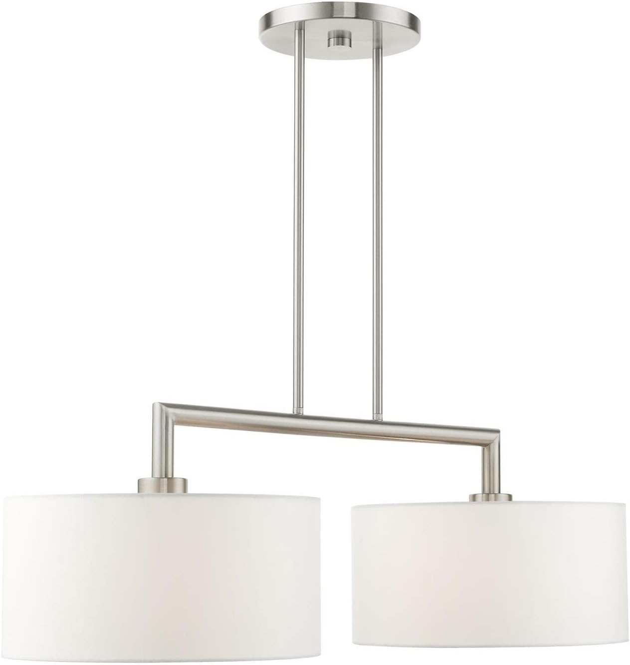 Meridian - 2 Light Linear Chandelier in Modern Style - 14 Inches Wide by 18 Inches high-Brushed Nickel Finish