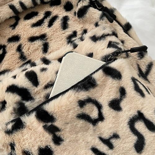 Mini sac à dos en peluche léopard au format compact et grande capacité - 4