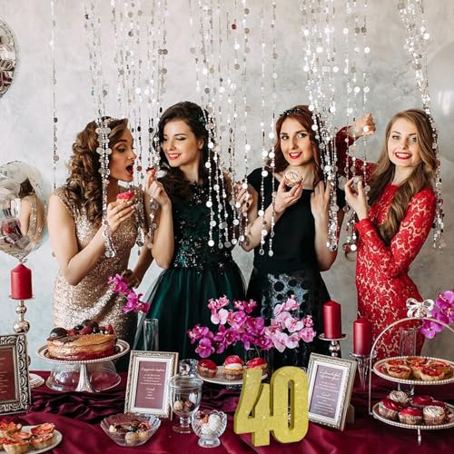 Image of TONIFUL 40th Birthday Decoration for Men and Women,40th Anniversary Decoration,Glod Glitter 40th Birthday Centerpieces for Party Decoration,Number 40 Centerpiece Table Decoration