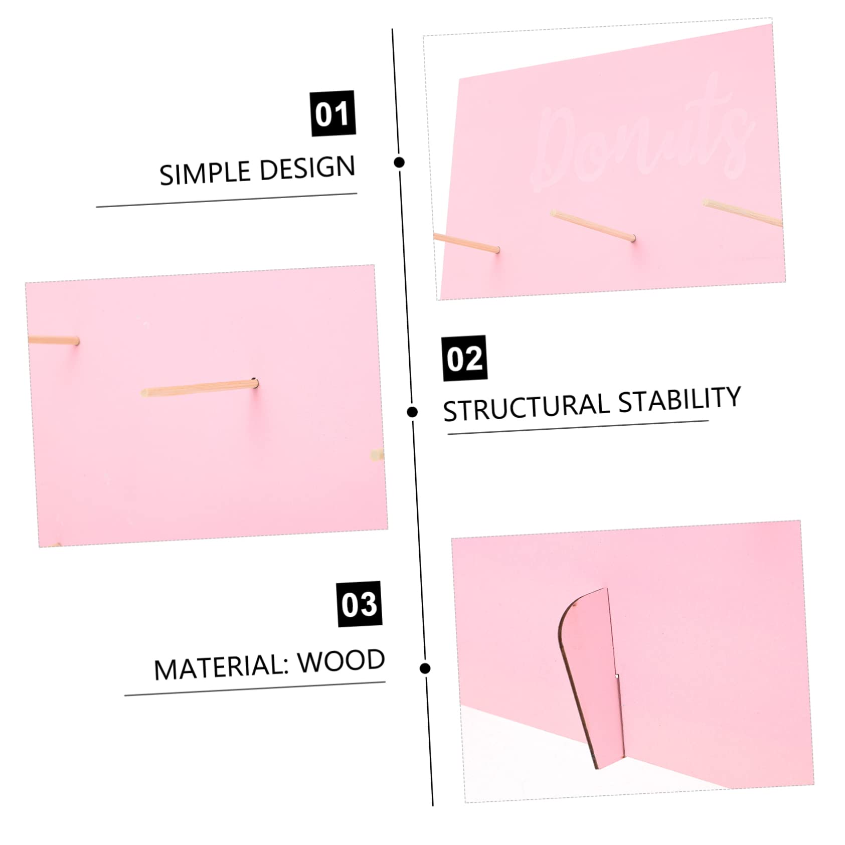BESTonZON 2pezzi Espositore Legno Per Ciambelle Stand Decorativo Per Feste Di Compleanno e Shower Stabile e Dal Design Elegante Per Rivelare Genere Del