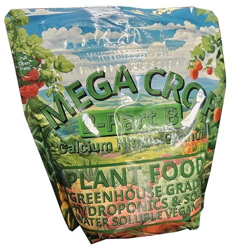 Calcium Nitrate 15.5-0-0 Mega Crop 2 Part B Hydroponic Soil Fertilizer for Plants Granule