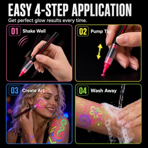 Image of Glow Face Body Paint, Vibrant Waterproof Body Makeup