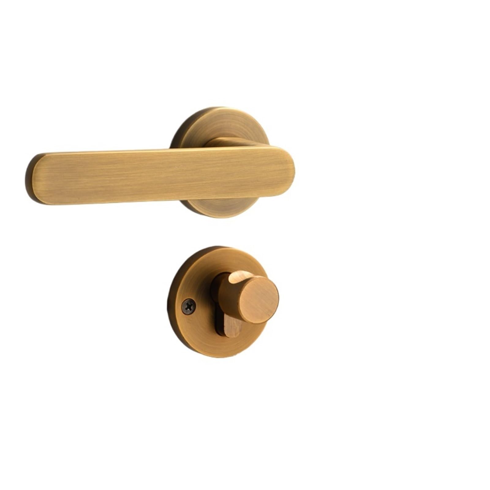 Yellow Antique Brass Magnetic Silent Solid Wood Split Lock Bedroom Handle