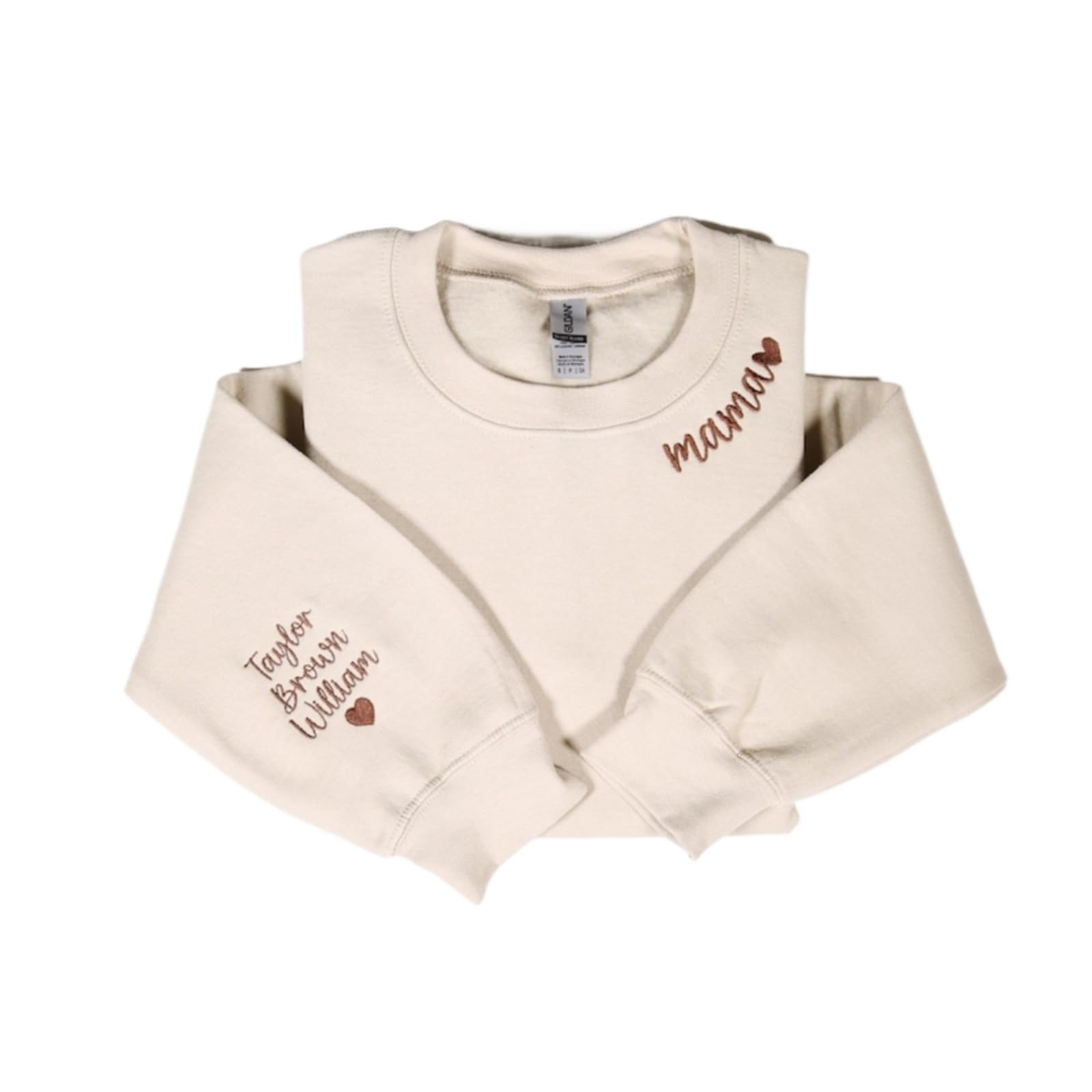 Sweat-shirt brodé Mama personnalisé, col rond Mama personnalisé avec noms d'enfants, chemise maman personnalisée pour femme, cadeau pour maman, grand-mère, cadeau d'anniversaire fête des
