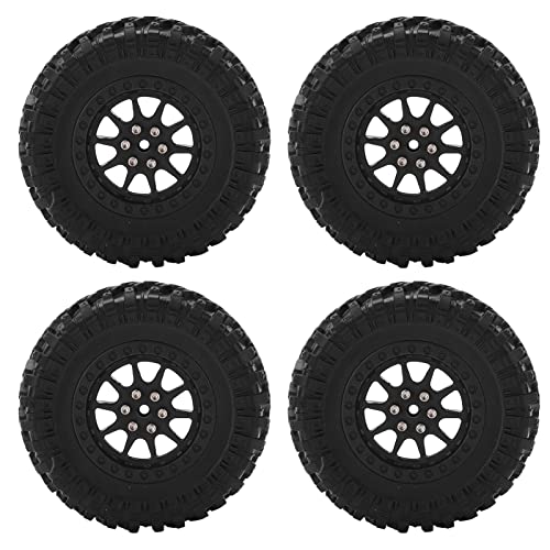 ZLXHDL Rc Tire,4pcs Wear Resistance Antislip RC Car Tires Wheel Compatible for Wpl B14 B24 C14 C24 C34 C44 Compatible for MN D90 D91 D96 D99 D99s D86 (R789bl Black)