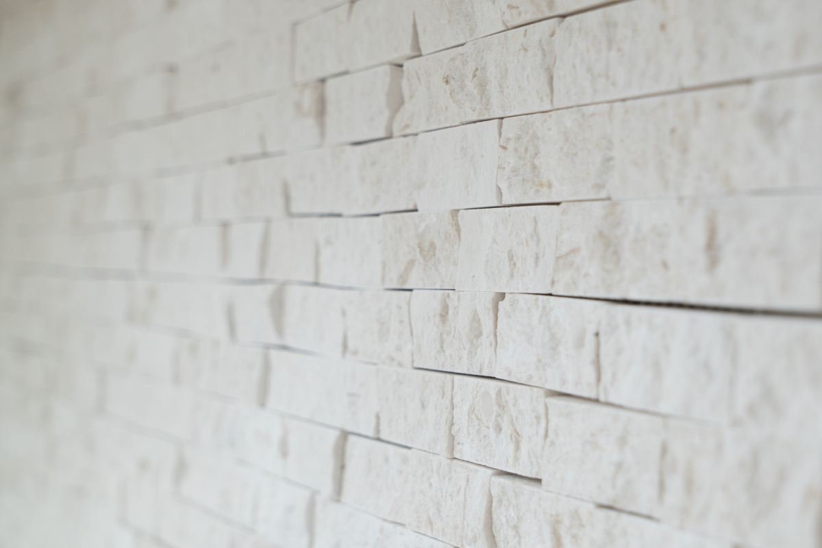 caliza Piedra natural Ladrillo Blanco 3d pared baño cocina
