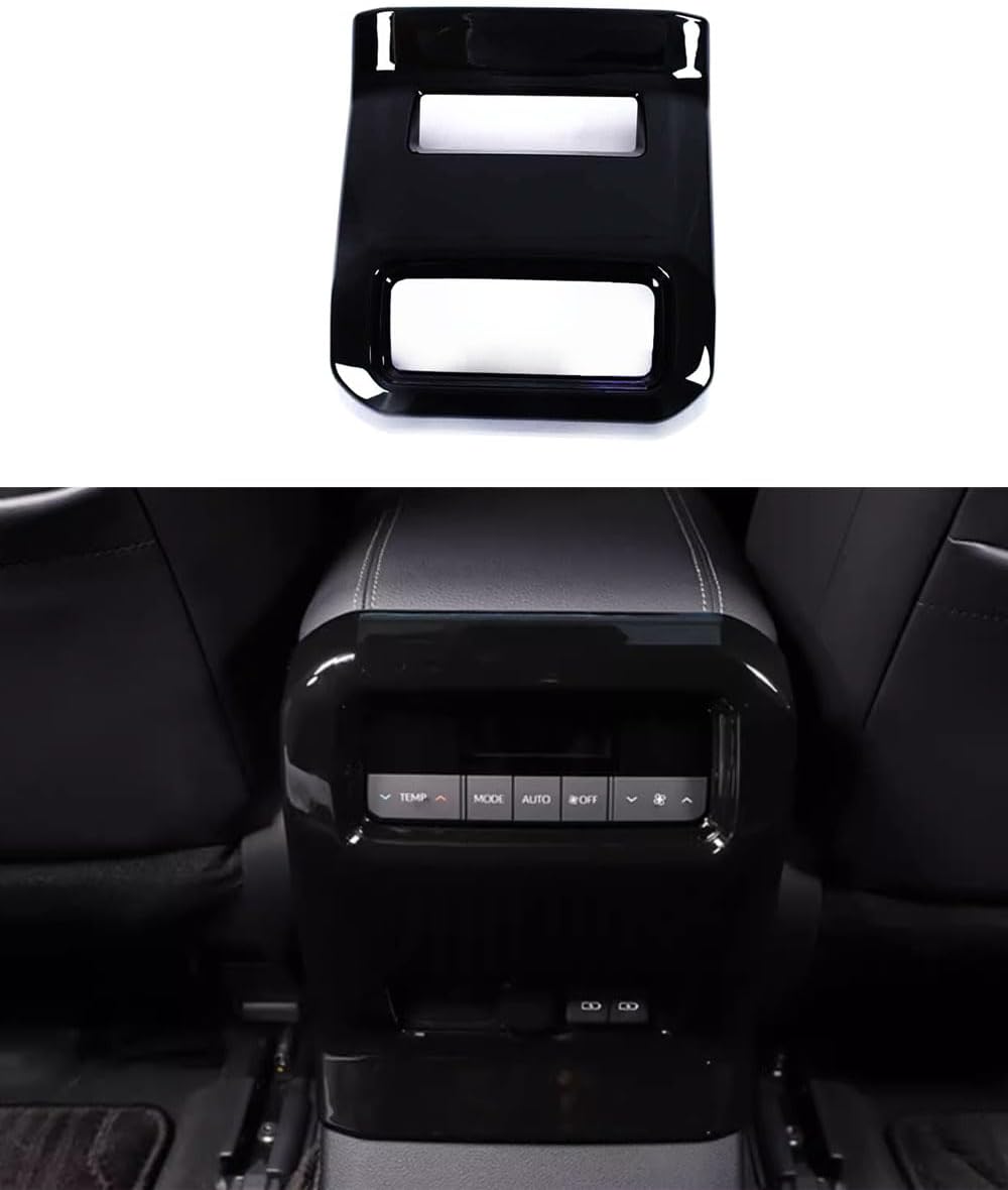 Car Accessories Fit for Toyota Land Cruiser Prado LC250 2024 2025 ABS Interior Rear Air Vent Outlet Cover Trim 1PC Set（Bright Black）