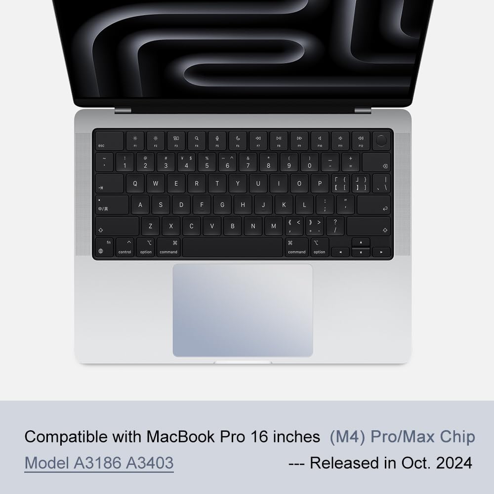 Lot de 2 coques mates pour pavé tactile pour MacBook Pro 16" 2024 avec puce M4 A3186 A3403 givré et anti-poussière (pour pro 16")