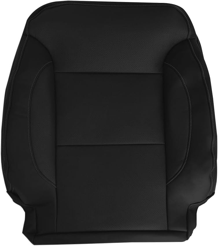 Driver or Passenger Side Top Back Replacement Perforated Leather Seat Cover Black Fit for Chevy Silverado Tahoe Suburban GMC Yukon Sierra 1500 2500HD 3500HD 2015-2019