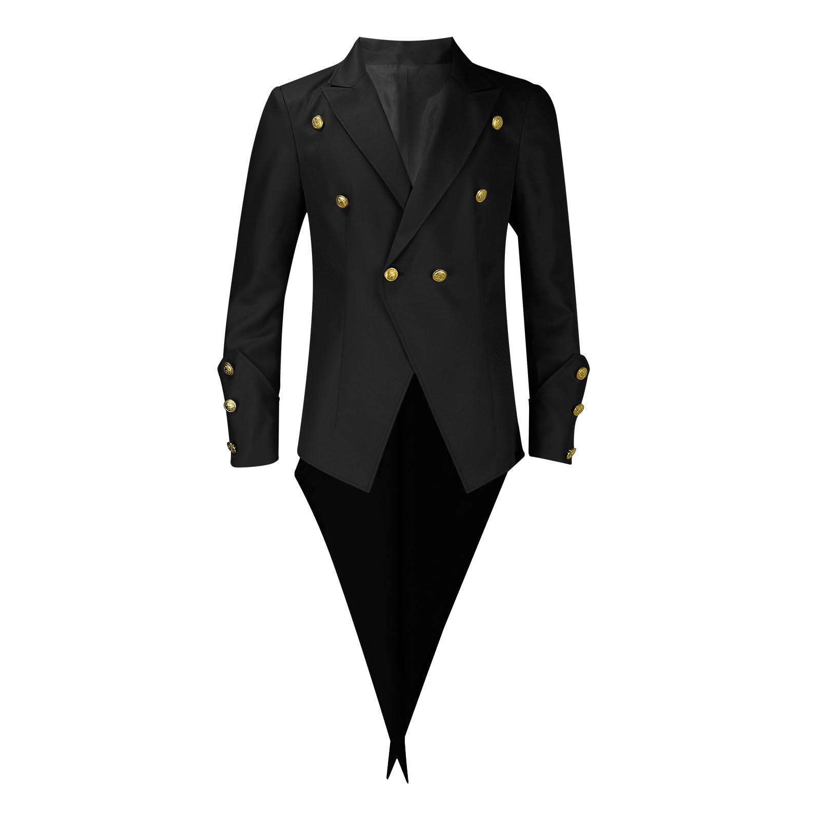 Zeiyignr Mens Steampunk Gothic Jacket Victorian Tailcoat Vintage Halloween Costume Tuxedo Coat Uniform Medieval Frock Coats