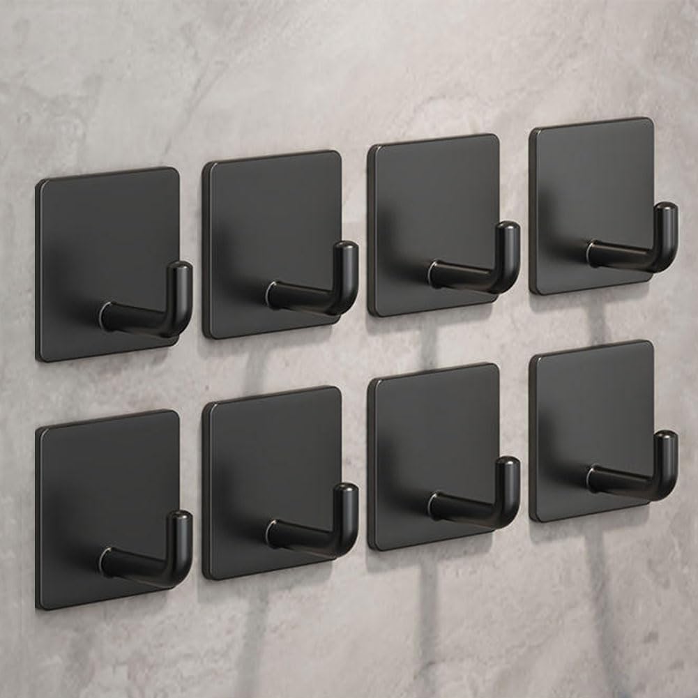 Selbstklebende Haken zum Aufhängen, Wandhaken, selbstklebend, für Schlüssel, Hut, Mantel, Badezimmer, Handtuchhaken, Utility No Drill Haken für Dusche, Küche, Tür, Outdoor, Zuhause, 8 Stück,