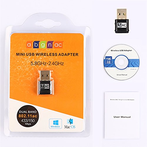 Adattatore Wireless USB WiFi, 600 Mbit/s Dual Band...