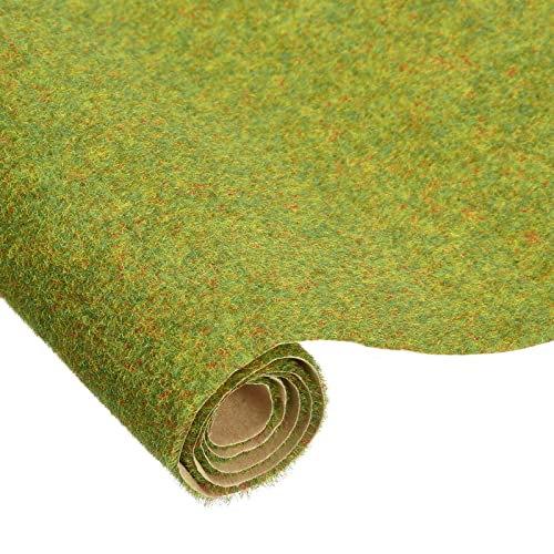 sourcing map Artificial Model Grass Mat 13.8 x 19.7(35cm x 50cm) Lawn Green Small Realistic Model Fake Turf for Garden Lawn Decoration Model