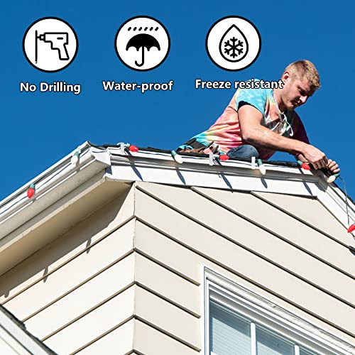 Jixsloft Plastic Christmas Light Hanger Clips, Fascia Board Clips, Deck Banister Light Clips, Holiday Light Clips Hangers Outside Indoor For Fascia Board In Thickness From 1''-1 5/8" (50Pcs) #TOP6