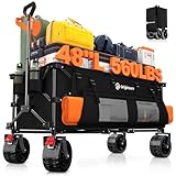 48' L Collapsible Wagon Cart Foldable, 560lbs Weight Capacity 300L Heavy Duty...