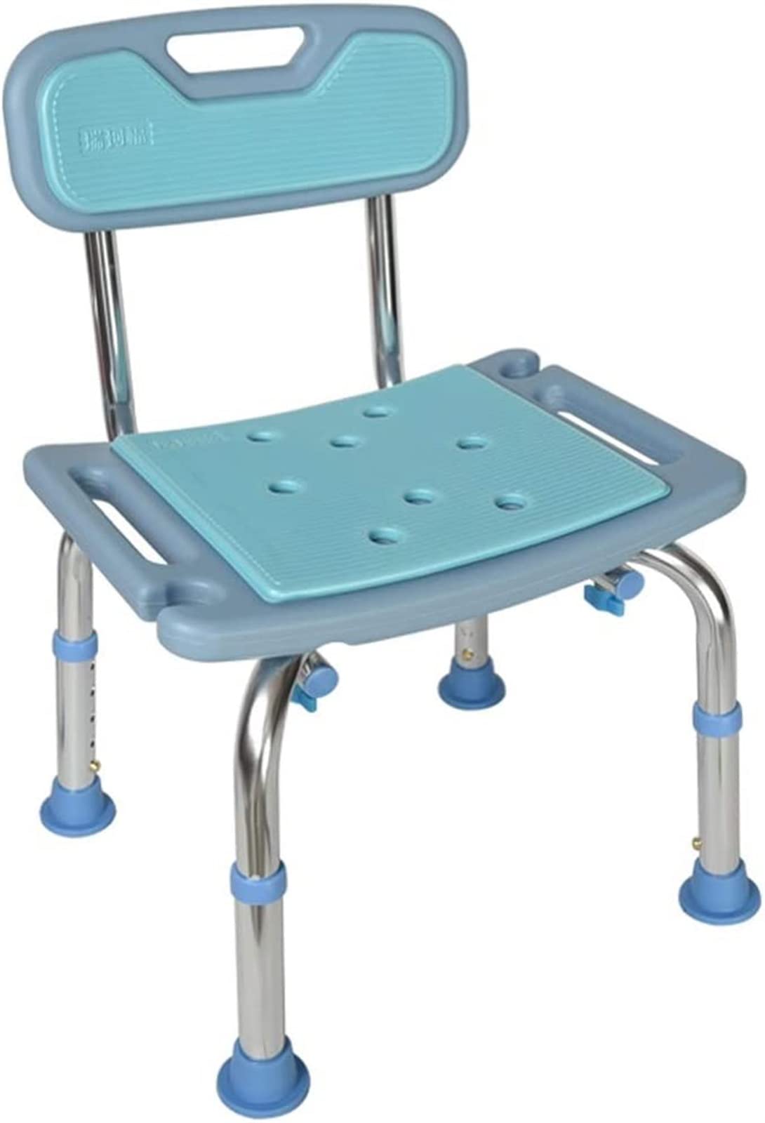 Banco de Ducha con Respaldo para Personas Mayores, Silla de Ducha para Personas con discapacidad, Taburete de baño de Altura Ajustable y Seguro, Asiento de bañera, Silla de Ducha, 41 x 28 cm
