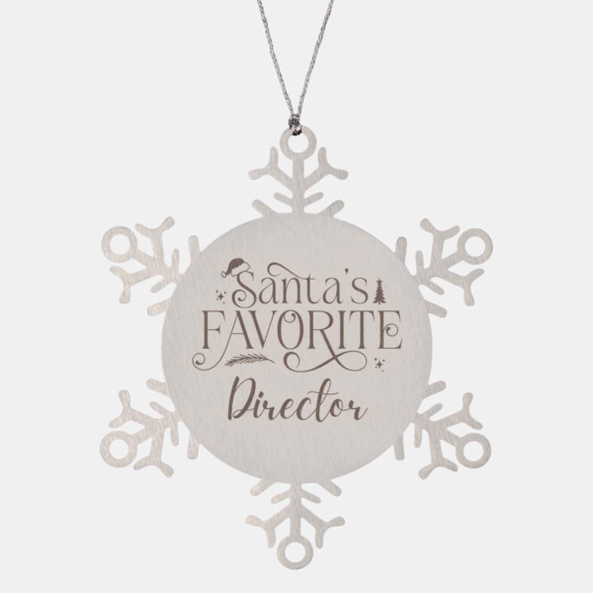 Santa's Favorite Director Ornament for Director, for Director Snowflake Ornament Engraved Director Xmas Decoration Gifts for Coworker Colleague Boss