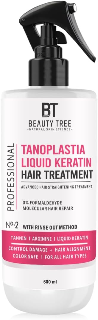 - Professional Tanoplastia Liquid Keratin Hair Treatment No.2 With Tanin, Arginine & Liquid Keratin For Give Smoother, Shinier Hair 500 Ml