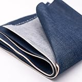13oz Red Selvage Denim Fabric, 100% Cotton, 7-Cycle Pure Indigo Dyed, Non-Stretch Unwashed Raw Denim, 34 Inch Wide, for Jeans, Jackets & DIY Crafts (2 Yard pre Cut)