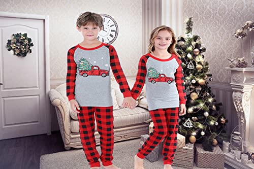 Benaive Boys Christmas Pajamas Kids Xmas Holiday Pjs 100% Cotton, 2-Piece Boys Sleepwear Long Sleeves Set Size 10 - image 2