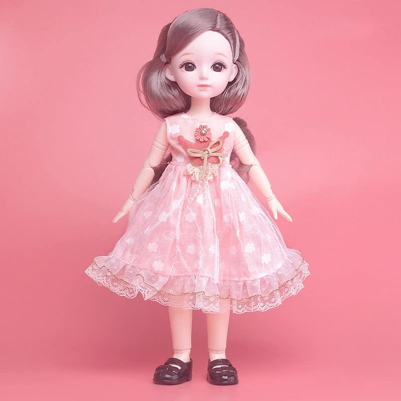 Image of DSR inchBJD Dolls 30CM 13 Ball Jointed Doll with Full Set Clothes Shoes Wig Makeup Gift for Girls Best Gift -(M I X)(30CM-Multi Color-Pink)