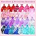 75 Pcs Doll Clothes and Accessories Gift Box Package,5 Wedding Gowns 4 Evening Dresses 8 Fashion Dresses 3 Set Casual Outfit, 2 Swimsuit,30 Hanger 10 Shoes 10 Accessories for Girls 3-10 years old Gift