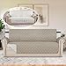 H.VERSAILTEX Reversible Sofa Cover Couch Cover for 3 Cushion Couch Water Resistant Furniture Protector for Pets Durable Sofa Slipcover with Non Slip Elastic Strap(Sofa, Khaki/Beige)