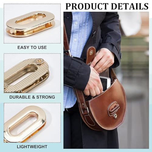 Image of GORGECRAFT 1 Box 12Pcs 3 Colors Screw-in Oval Eyelet Metal Screw Together Grommets Alloy Loop Snaps Bag Handle Connector Findings for DIY Sewing Crafts Clothes Leather Bags Replacement Hardware