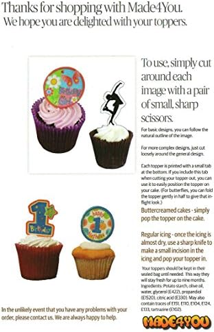 Made4You France Fun Pack, Edible Cupcake Toppers - Stand-up Wafer Cake Decorations (Pack of 12)