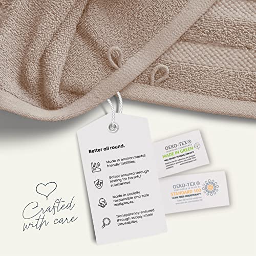 8-Piece Luxury Bath Towels Set - 100% Combed Cotton Bath Towel Sets, Heavenly-Soft & Absorbent Bathroom Towels | 2 Bath Towels | 2 Hand Towels | 4 Washcloths | Long-Staple Ring-Spun, Oeko-Tex Towels #TOP4
