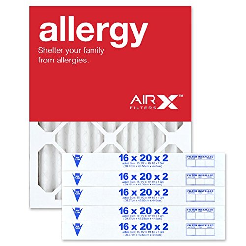 AIRx Filters 16x20x2 Air Filter MERV 11 Pleated HVAC AC Furnace Air Filter, Allergy 6-Pack, Made in the USA