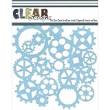 Clear Scraps CSSM6-GRS Translucent Plastic Film Stencil, Gears, 6-Inch x 6-Inch
