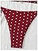 SOLY HUX Women's Polka Dots Print Bathing Suit Halter Triangle Tie Side Bikini Sets Two Piece Swimsuit Burgundy Polka Dots Medium