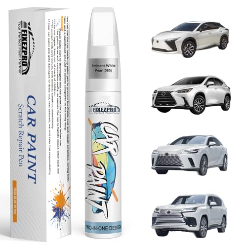FIXEZPRO 085 Eminent White Pearl Touch Up Paint for Lexus, Exact Color Match Car Paint Scratch Repair Remover Pen Kit Quick & Easy Fix Vehicle Chips and Automotive Nicks Scuff